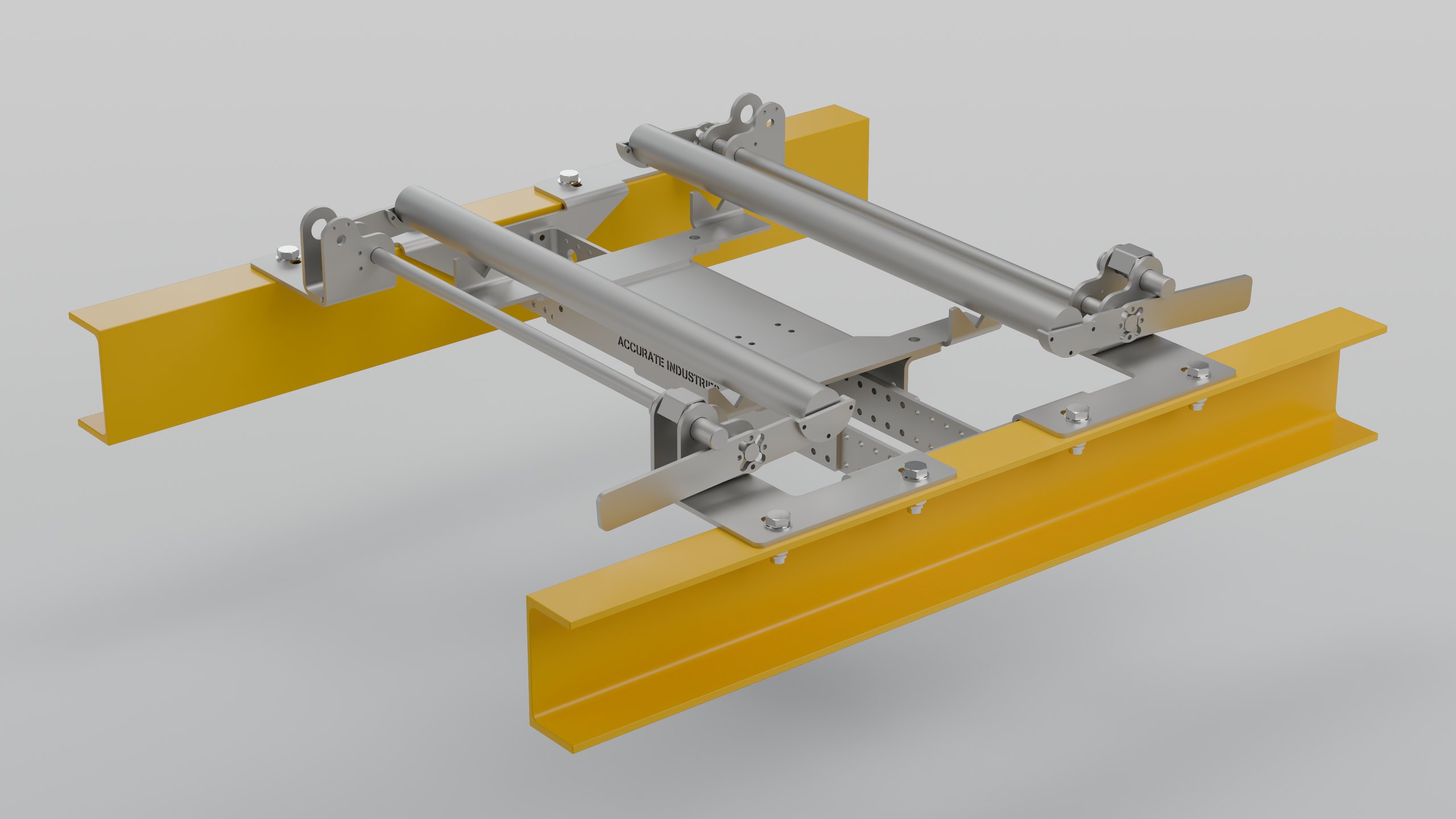 CBW1-1 Multiwidth module bolted between conveyor stringers