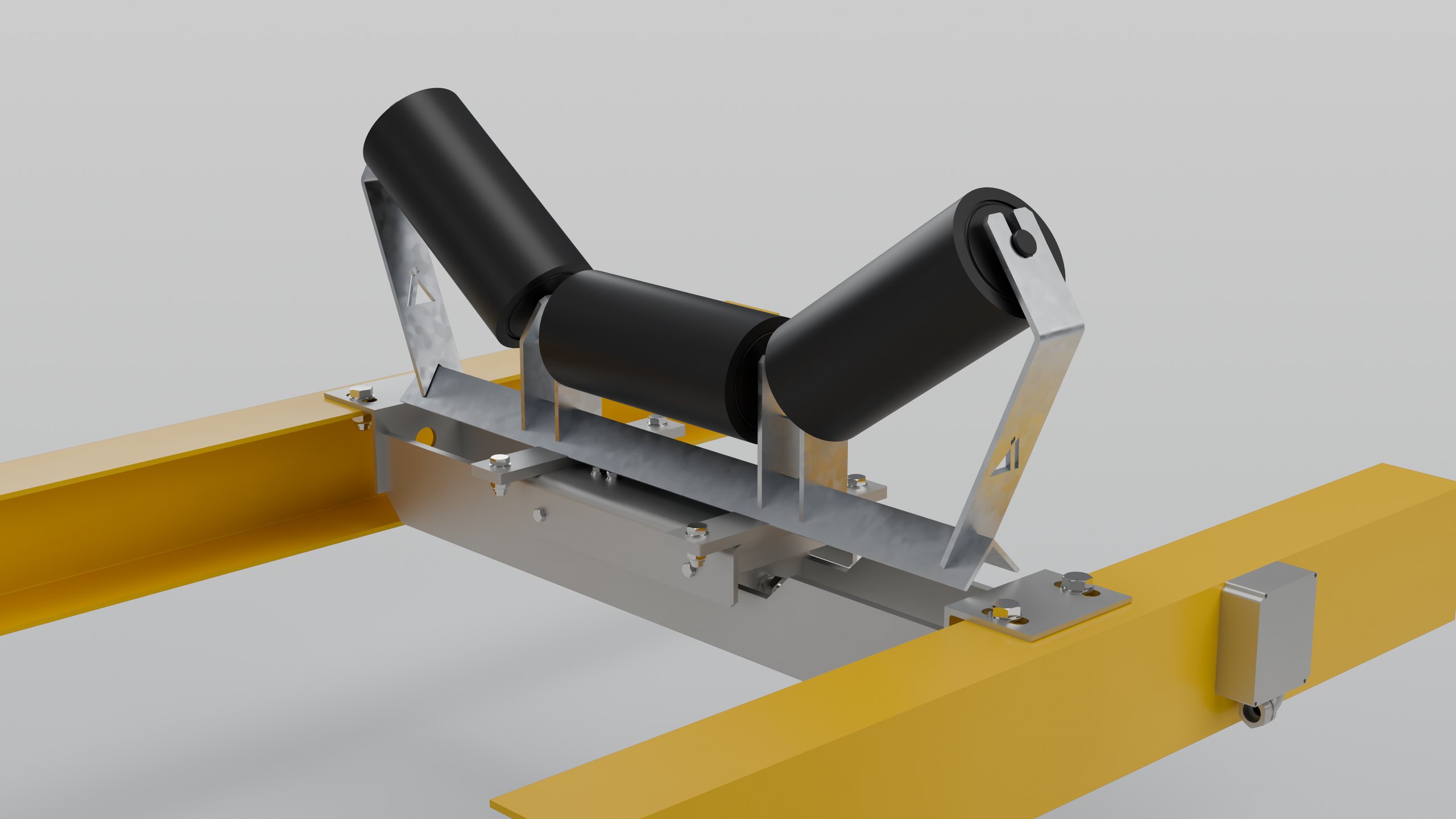 CBW1-1 compact belt weigher and weigh idler, close-up