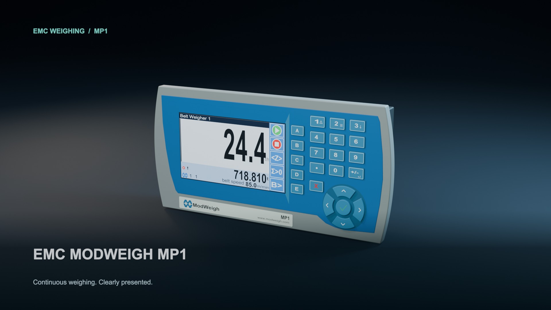 Illustrative EMC ModWeigh MP1 exterior; view the model video tours
