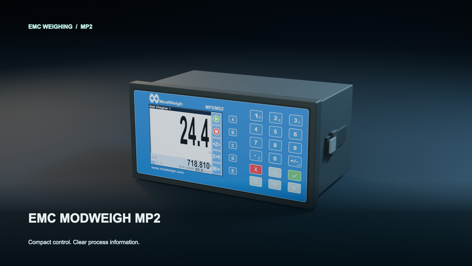 Illustrative EMC ModWeigh MP2 exterior; view the model video tours
