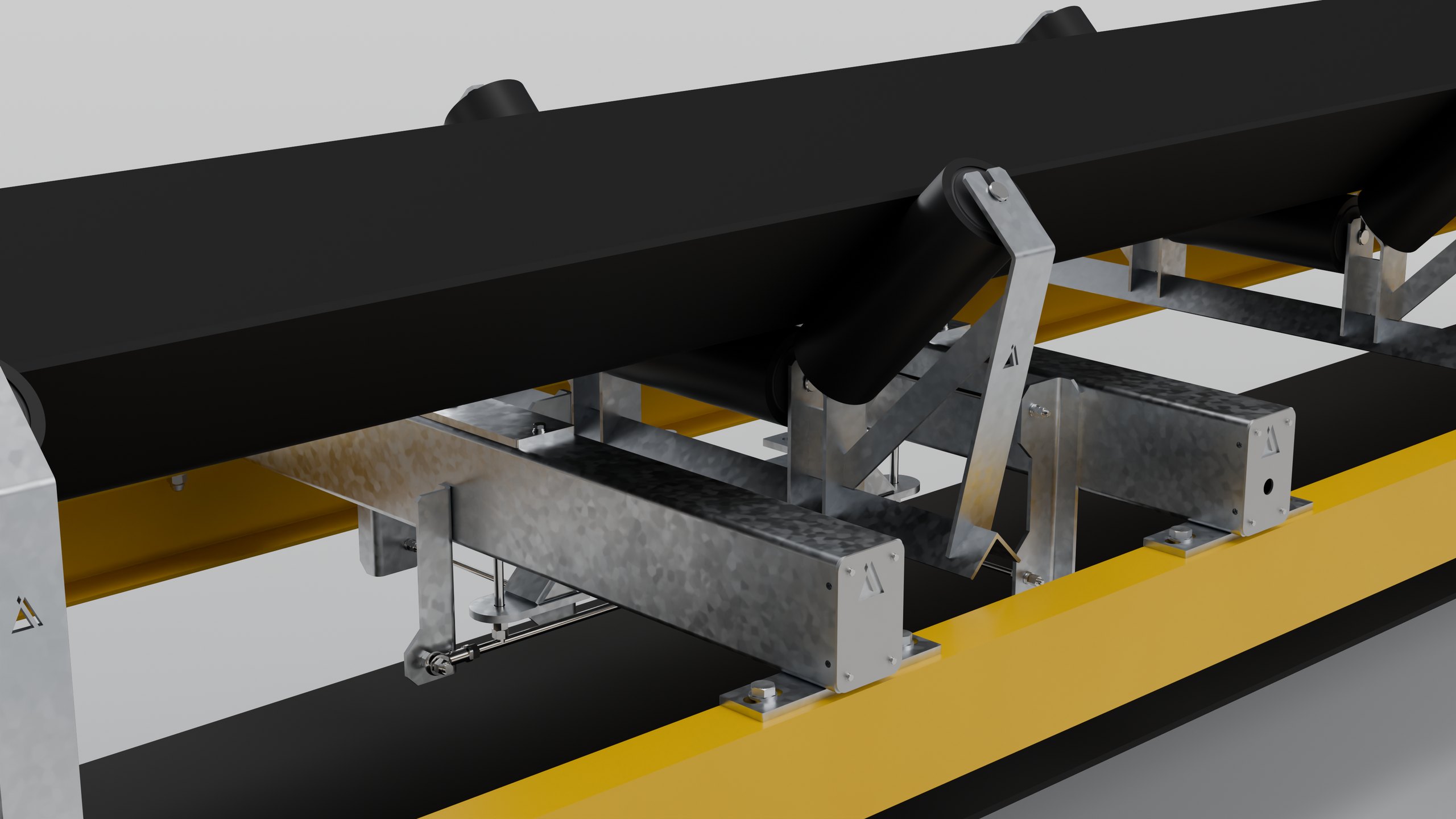 PBW2-1 belt weigher in the conveyor, close-up