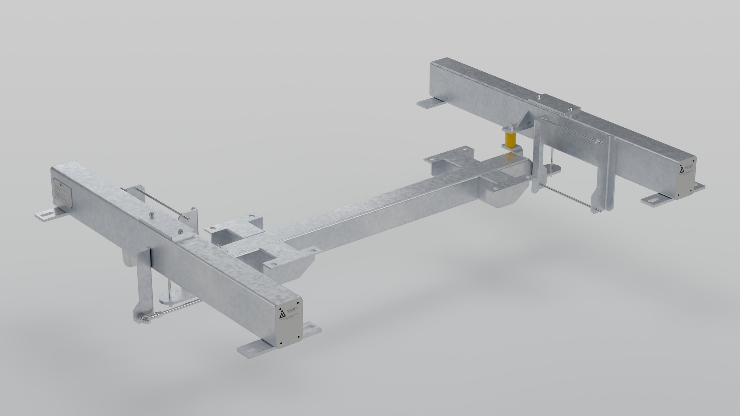 PBW2-2 weigh frame as supplied, galvanised, shipping tubes fitted