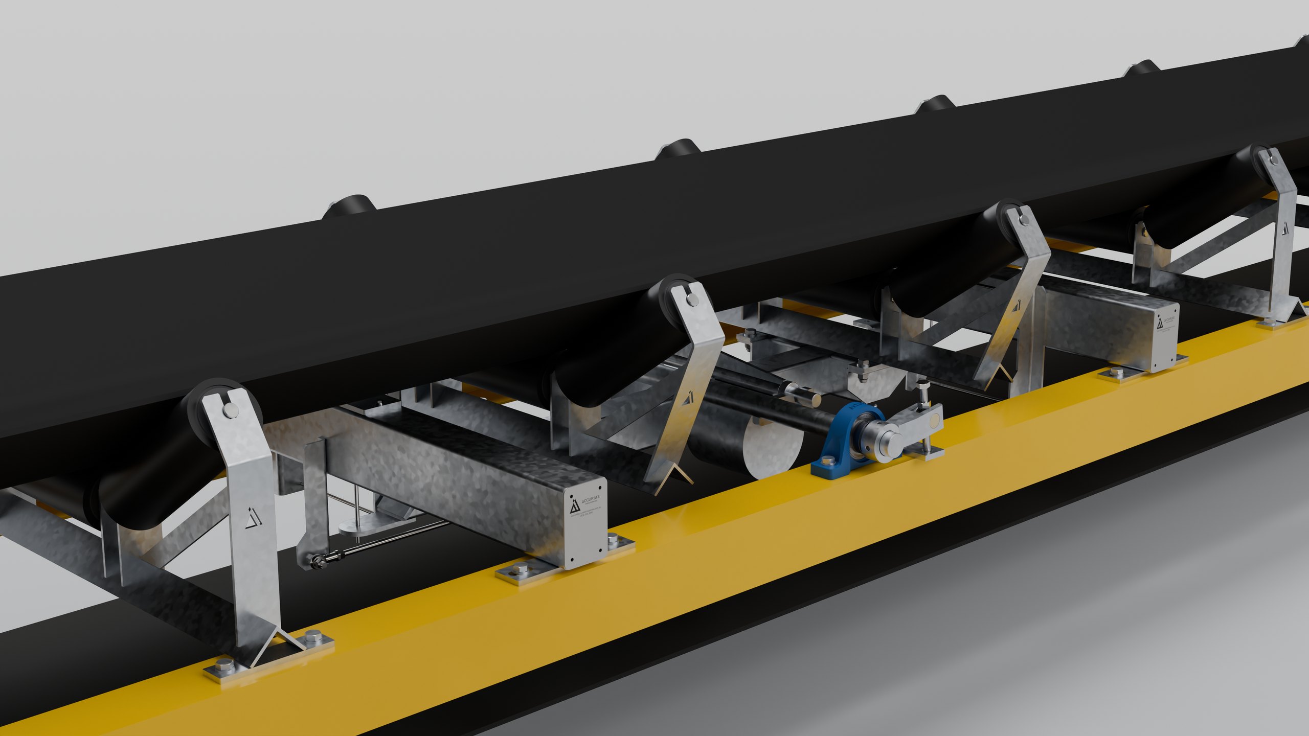 PBW2-2 belt weigher in the conveyor, close-up