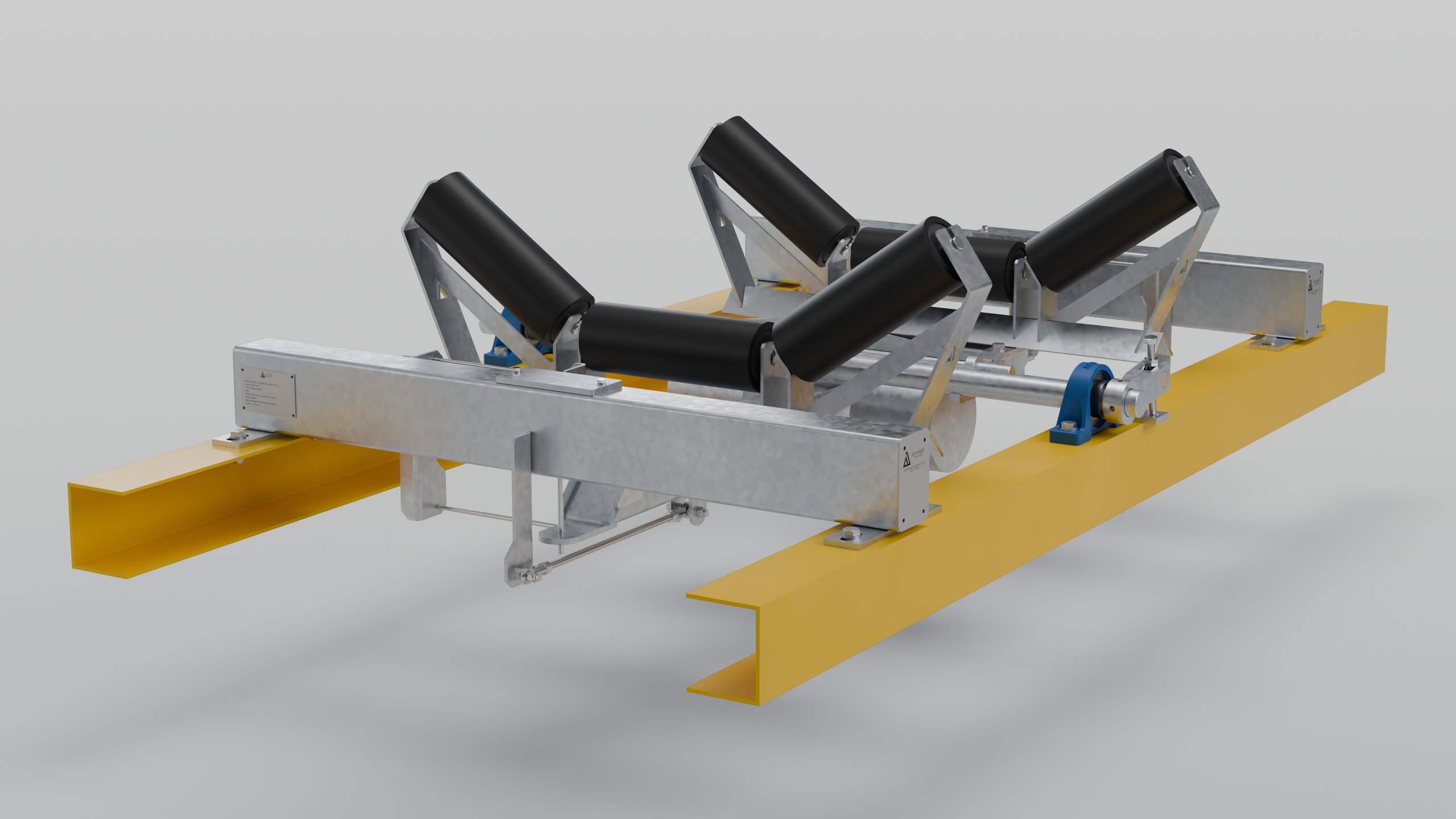 PBW2-2 weigh idlers on the weigh frame, low angle