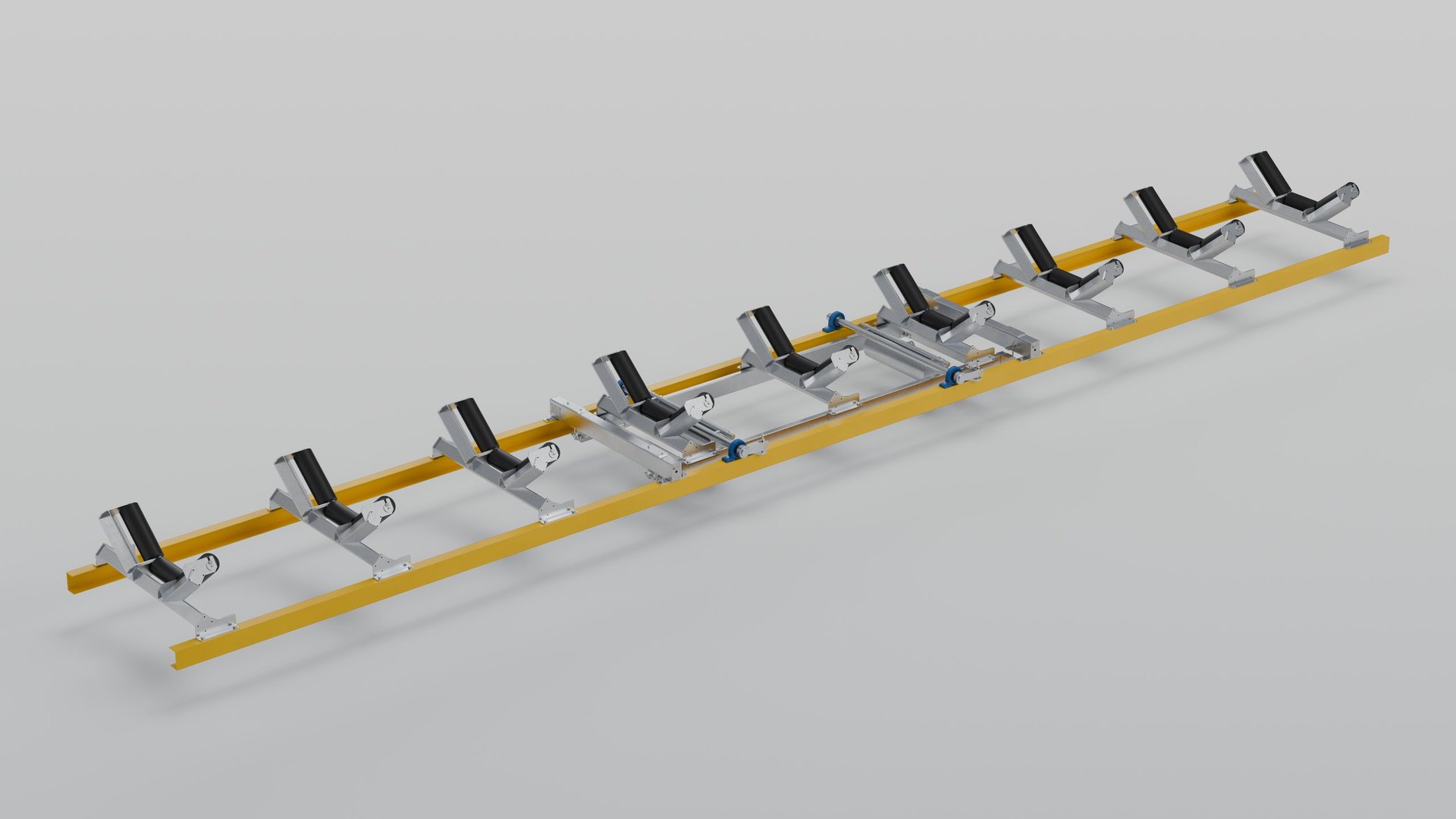 PBW4-3 weigh frame with off-scale idlers either side