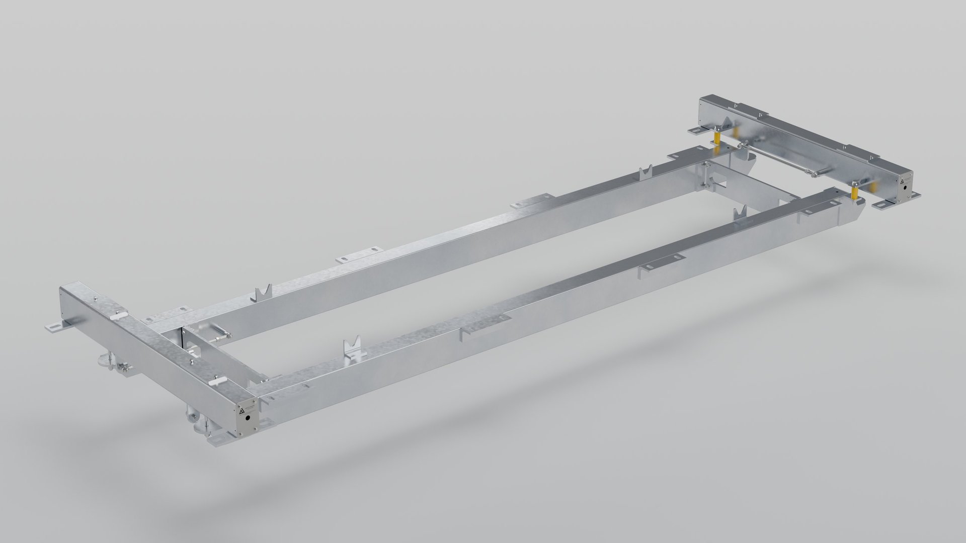 PBW4-4 weigh frame as supplied, galvanised, shipping tubes fitted