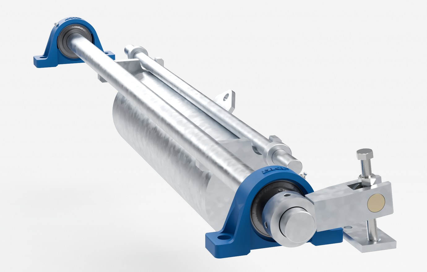 Accurate Industries billet weight calibration arm on a PBW4 belt weigher