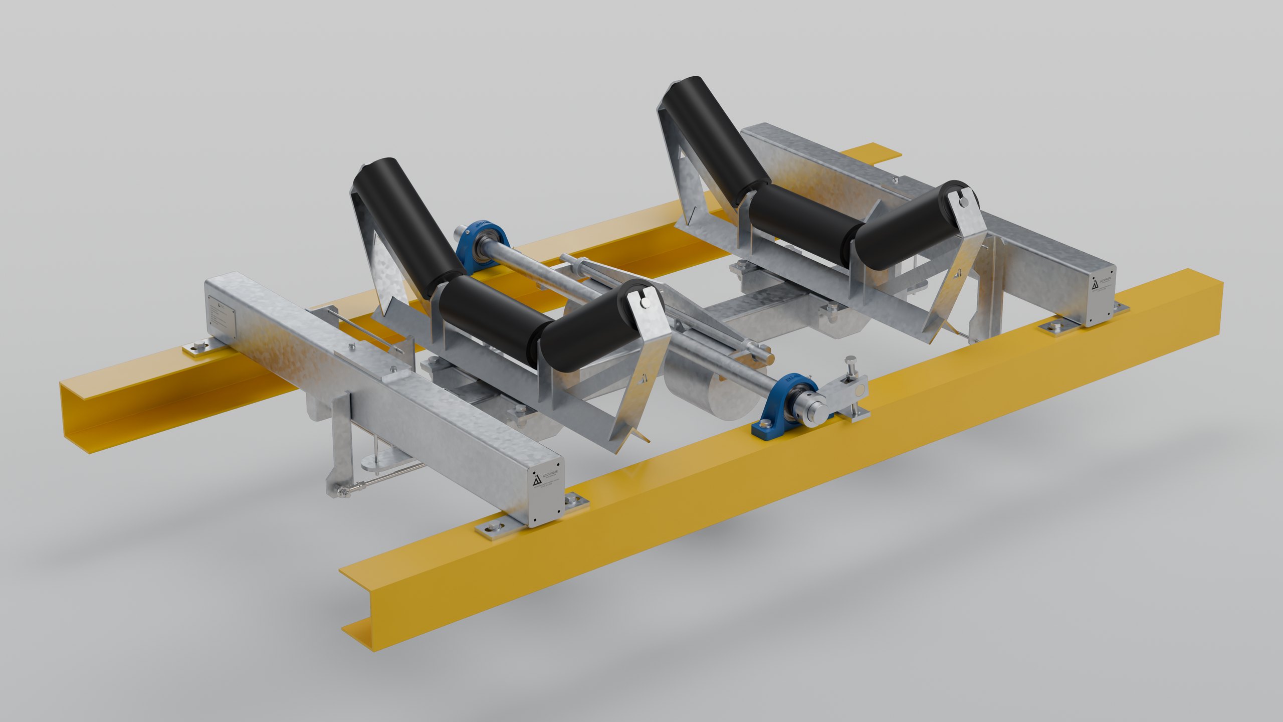 PBW2-2 weigh frame with two weigh idlers on conveyor stringers