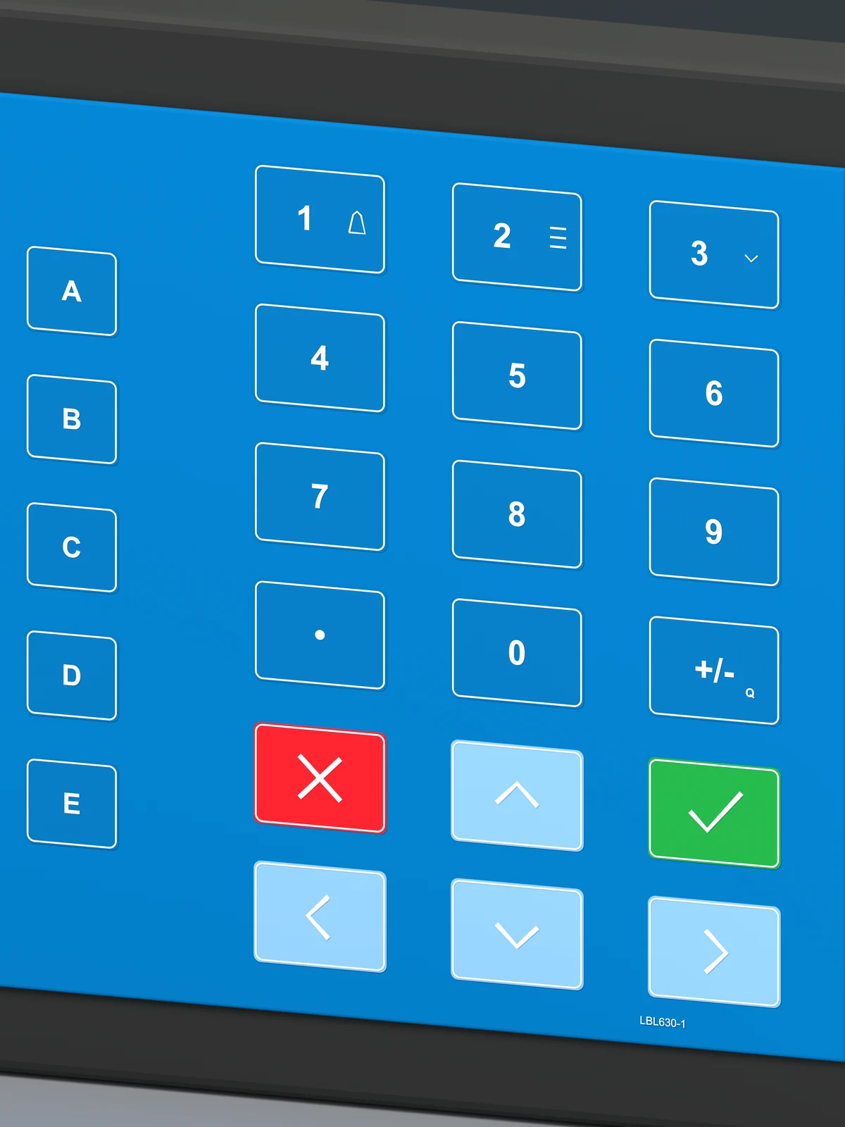 Close-up of the EMC ModWeigh MP2 keypad and function keys